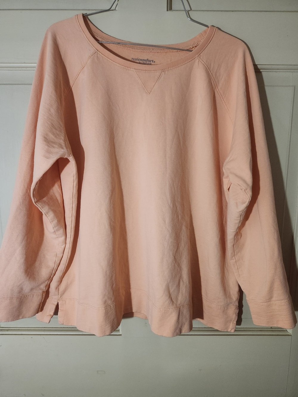 Real Comfort Peach Crewneck Long-Sleeve Tunic
